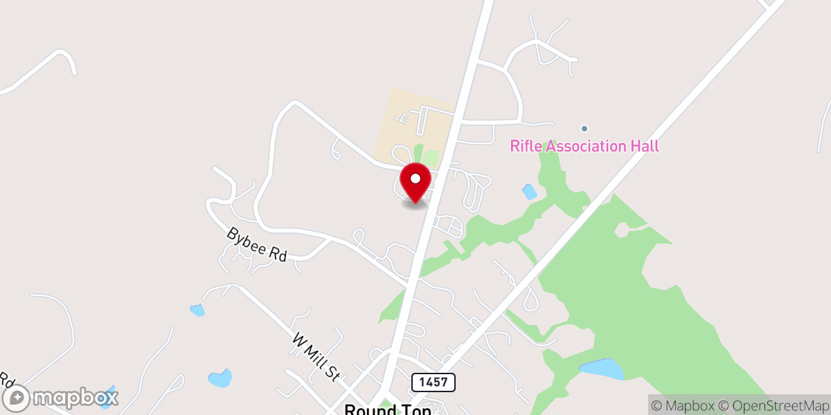 Map showing location of Round Top Dance Hall