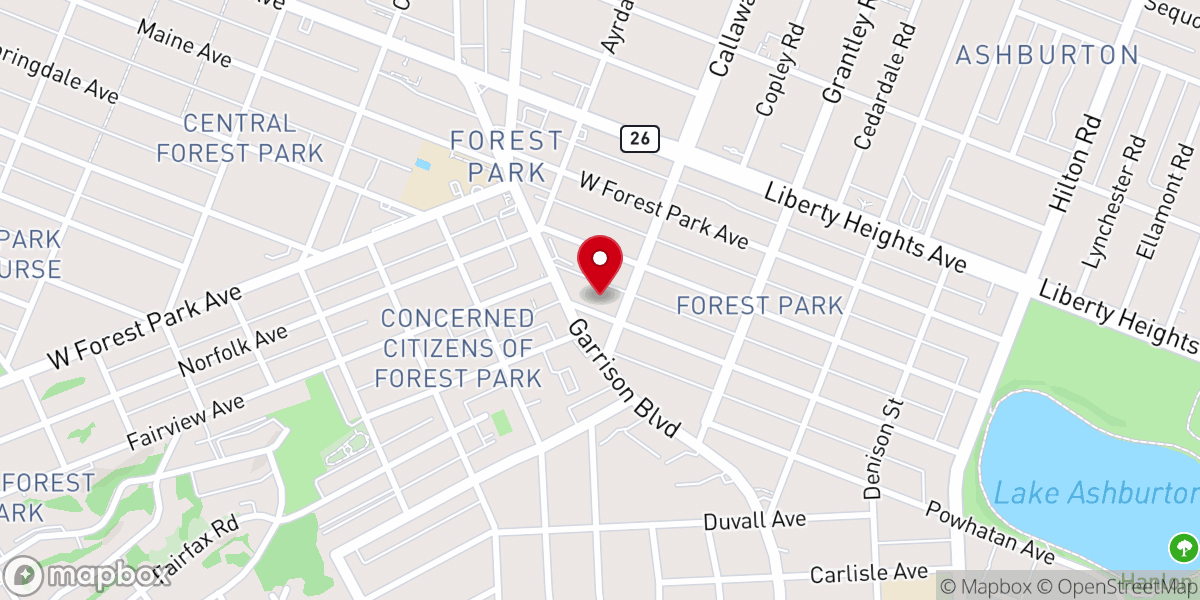 Map showing location of Fountain of Life Pentecostal Church