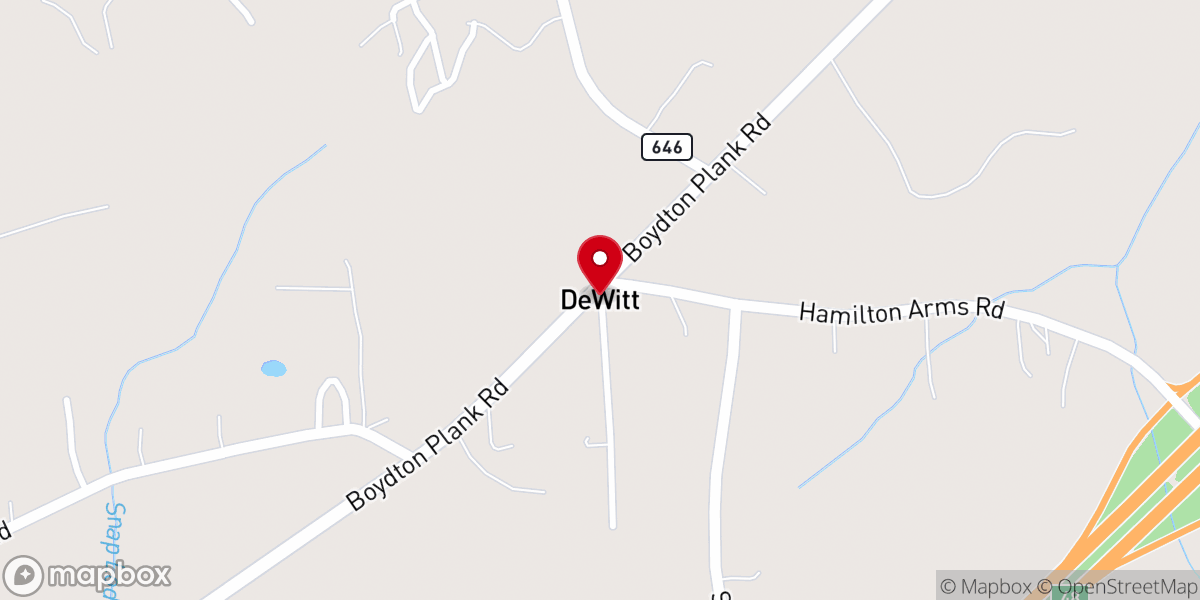 Map showing location of Dewitt