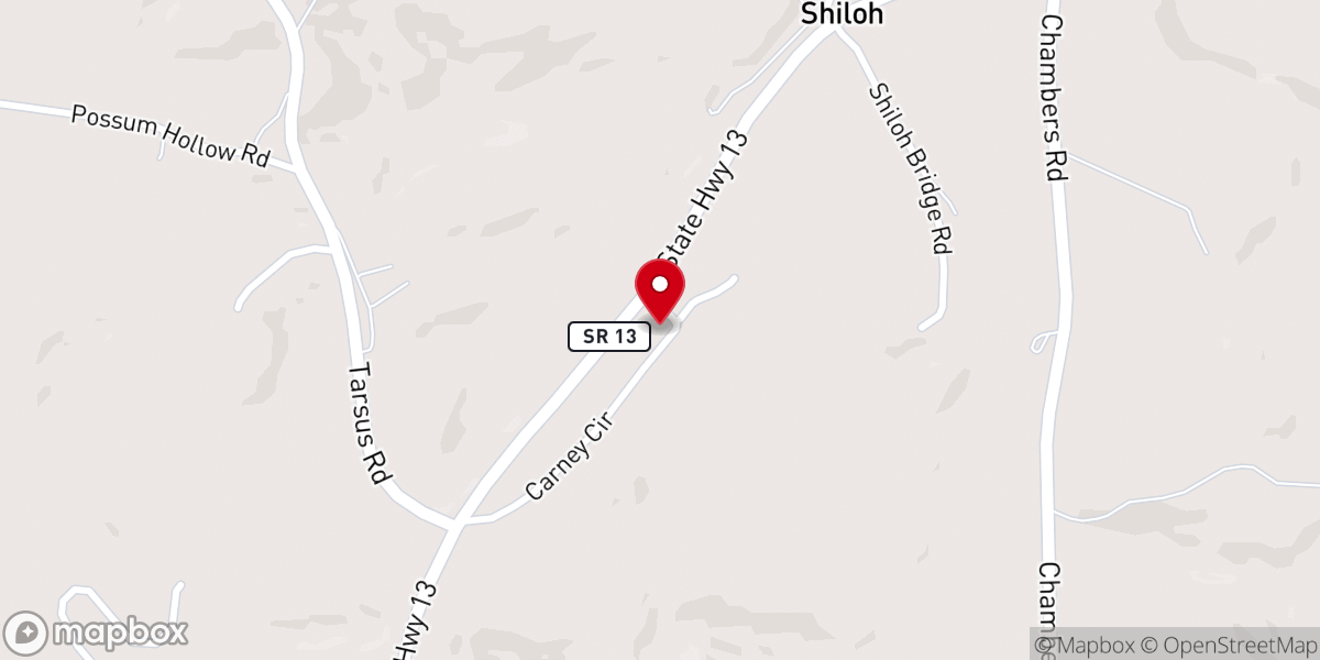 Map showing location of Shiloh Church of Christ