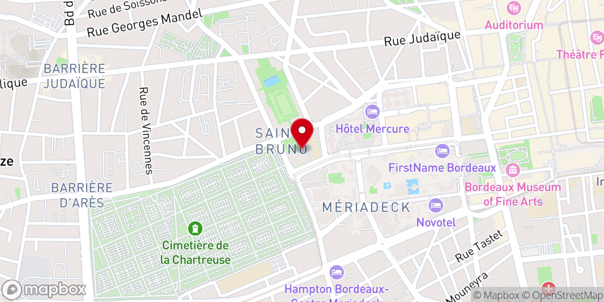 Map showing location of Église Saint-Bruno de Bordeaux