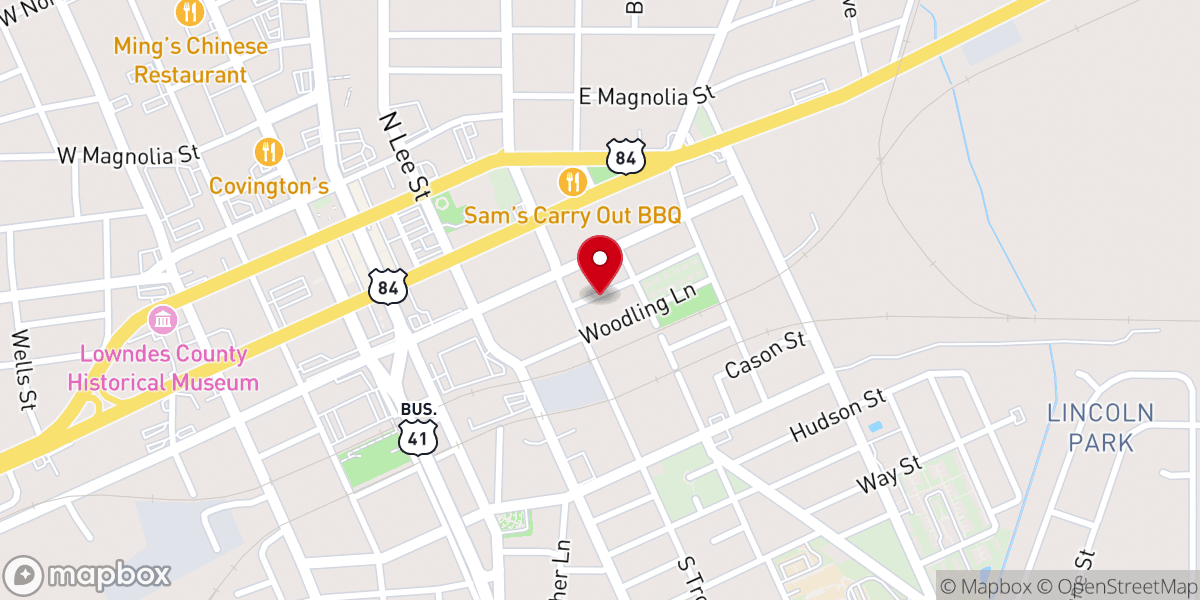 Map showing location of Mt Pisgah Baptist Church