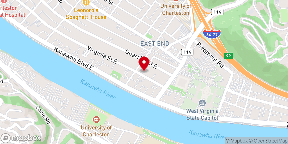 Map showing location of Episcopal Diocese of WV