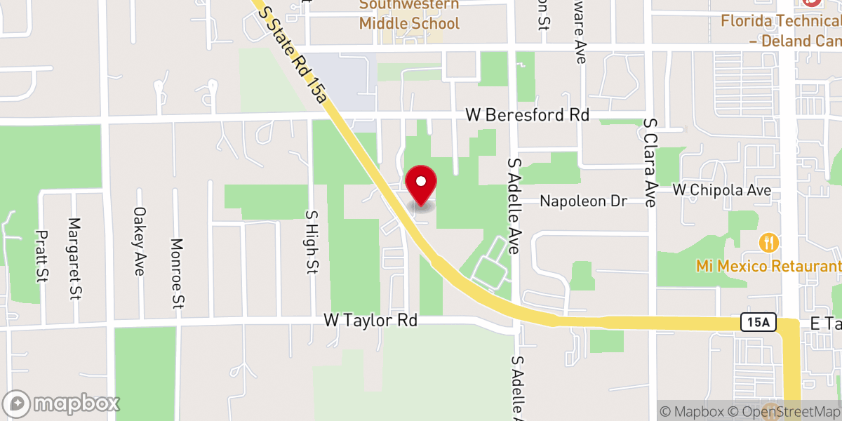 Map showing location of Arise Church Deland