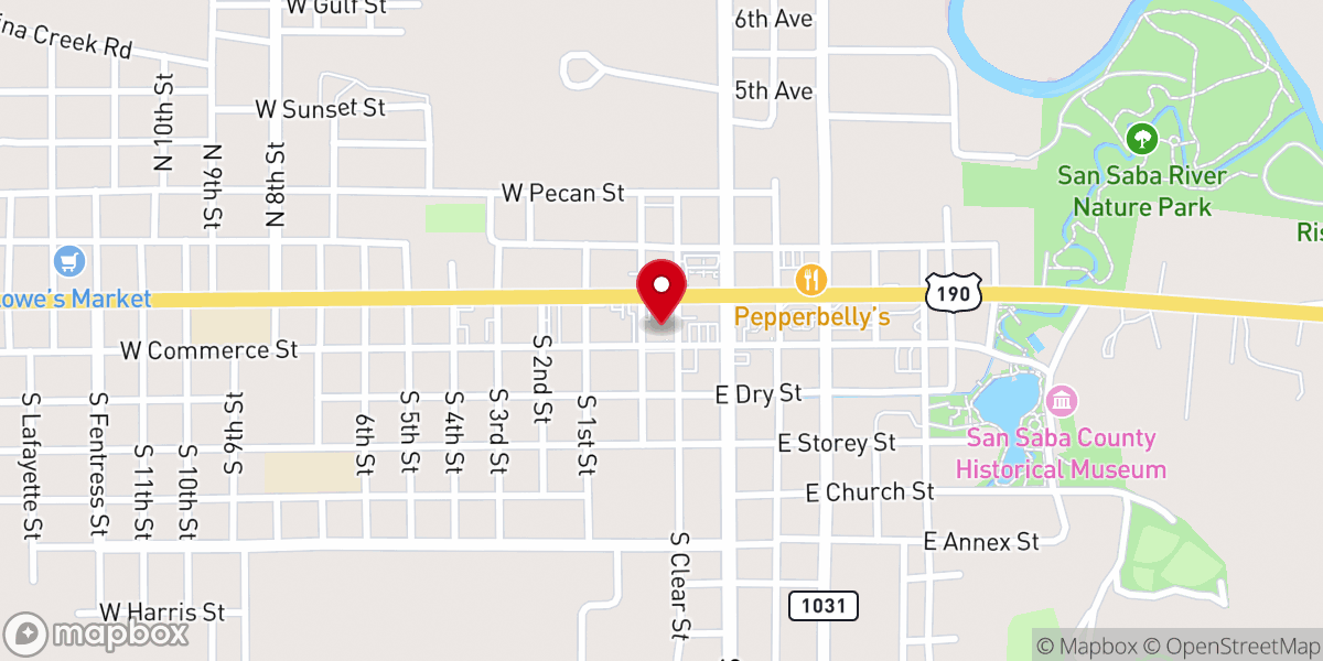 Map showing location of First Presbyterian Church