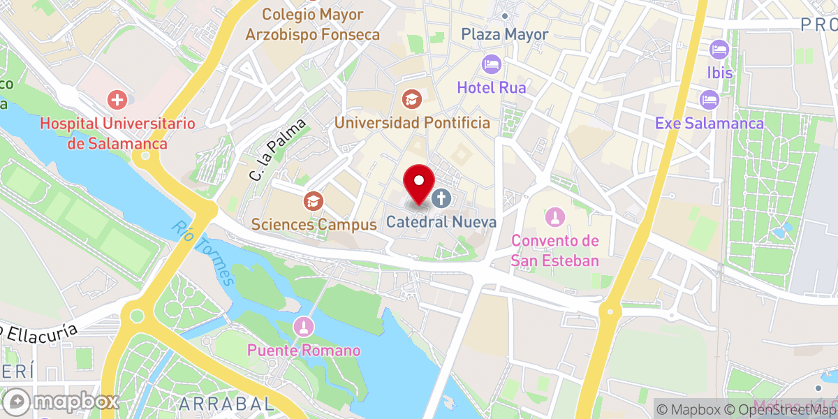 Map showing location of Catedral Vieja de Santa María de la Sede de Salamanca