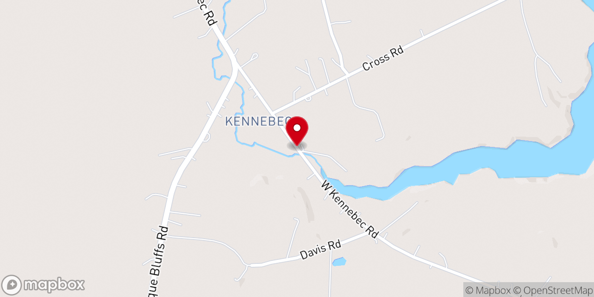 Map showing location of Kennebec Baptist Church
