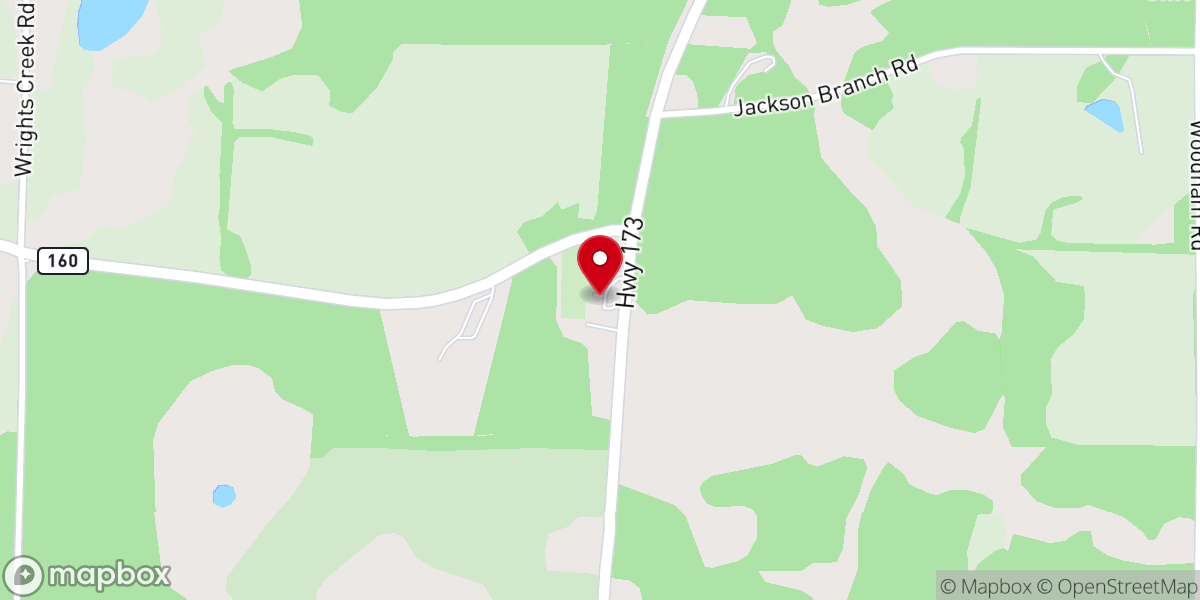Map showing location of East Mount Zion United Methodist Church