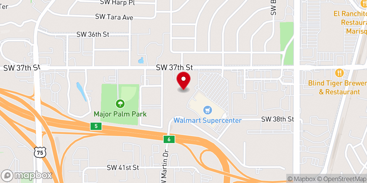 Map showing location of Emmanuel Baptist Church