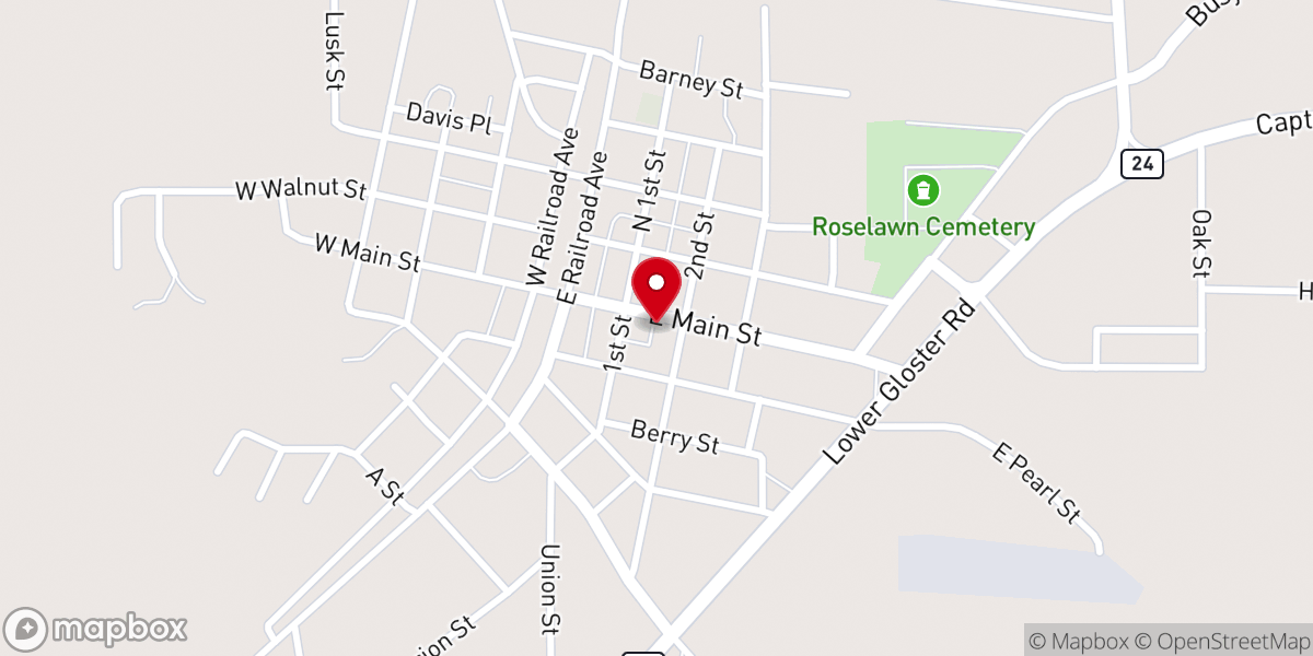 Map showing location of Holy Family Catholic Church