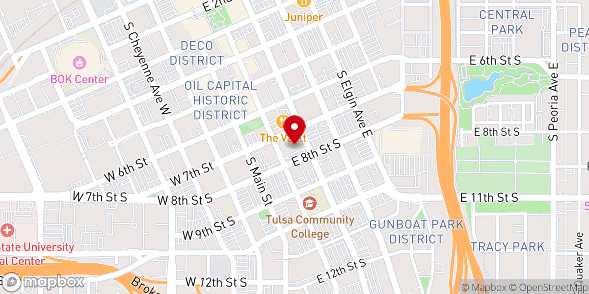 Map showing location of First Presbyterian Church-Tulsa