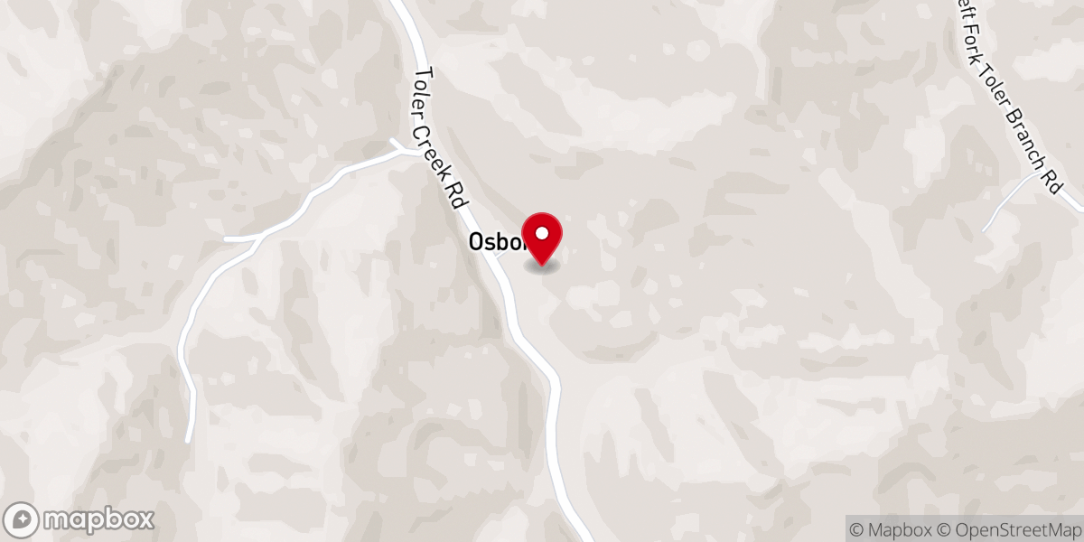 Map showing location of Toler Creek Church