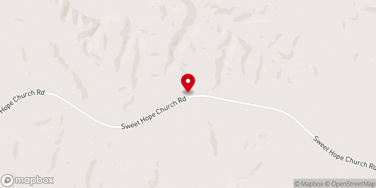 Map showing location of Sweet Hope Church
