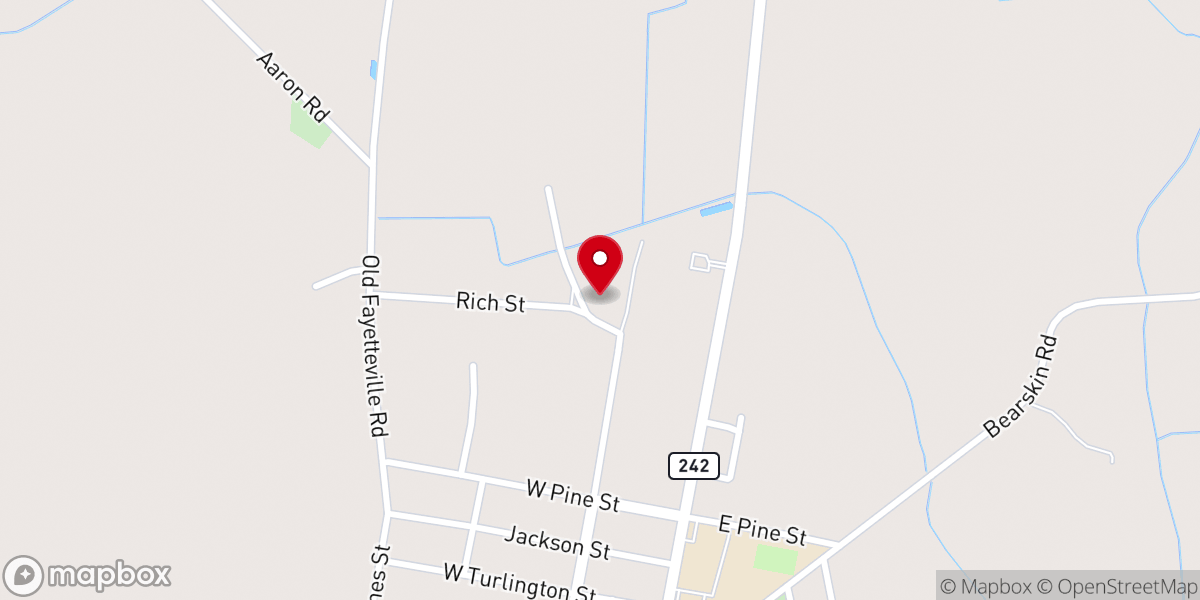 Map showing location of Evergreen United Holy Church