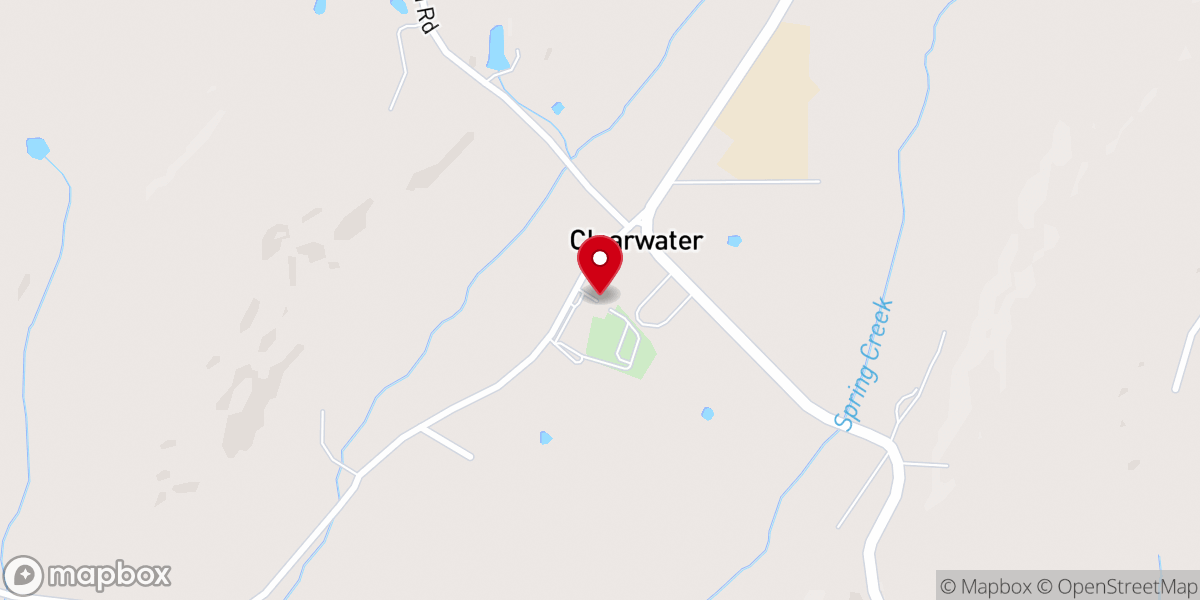 Map showing location of Clearwater Baptist Church