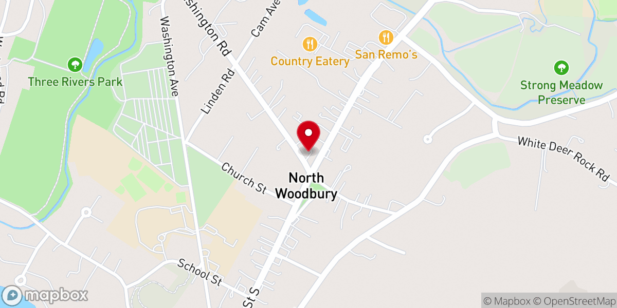 Map showing location of North Congregational Church