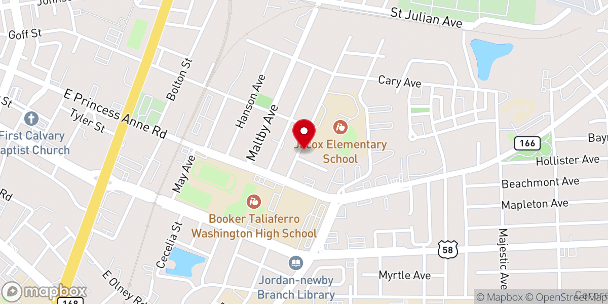 Map showing location of Bethlehem Missionary Baptist Church