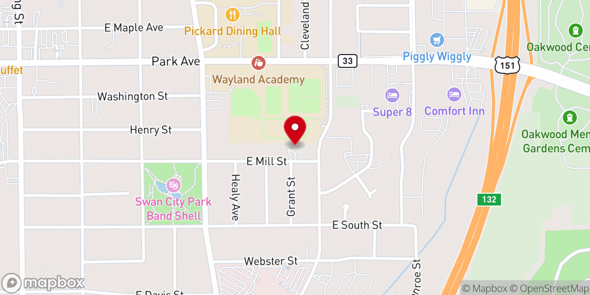 Map showing location of St Mark's Episcopal Church