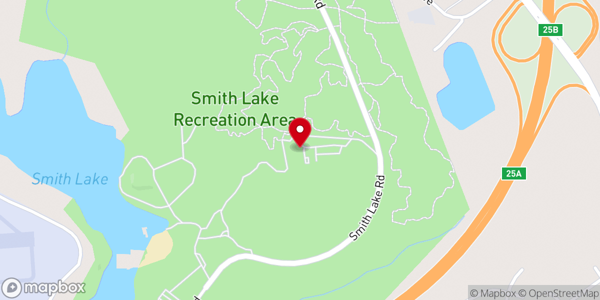 Map showing location of Smith Lake Recreation Area at Fort Bragg
