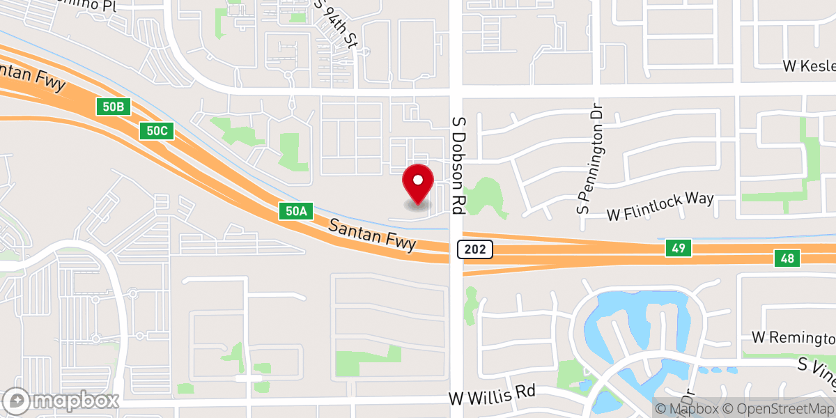 Map showing location of Church of the Cross - Chandler