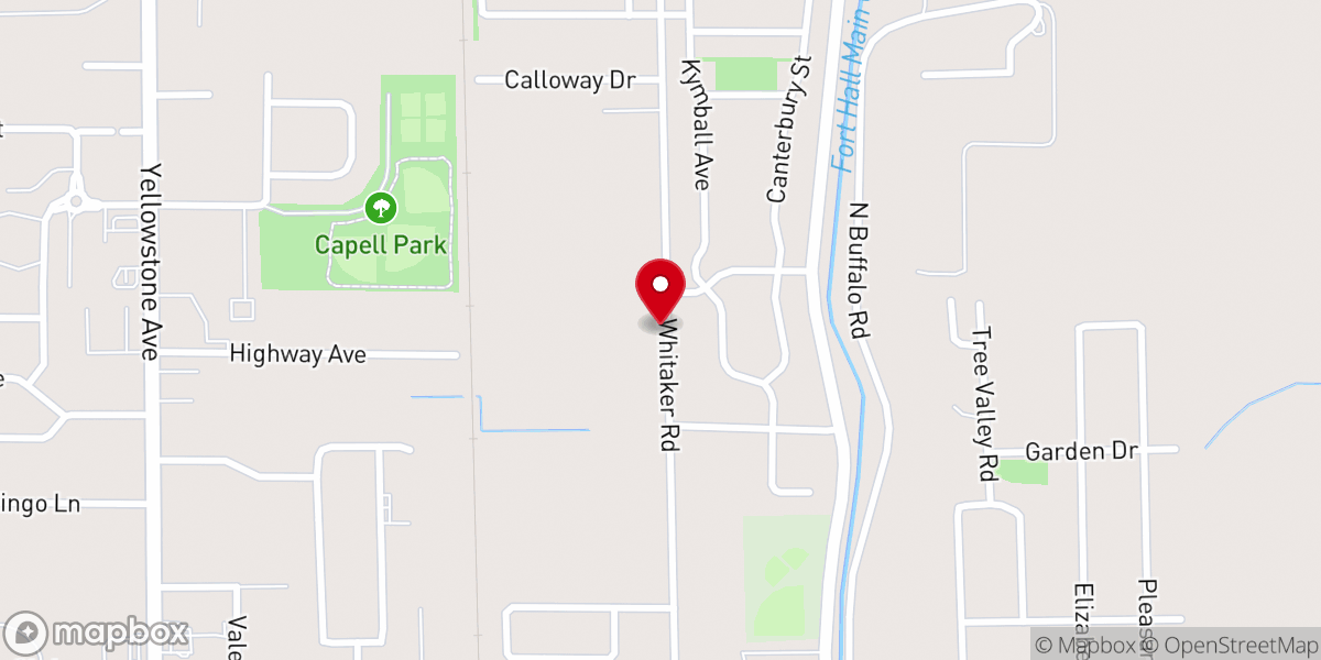 Map showing location of Chubbuck United Methodist Church