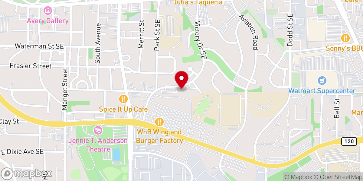 Map showing location of Bridge Pointe Church