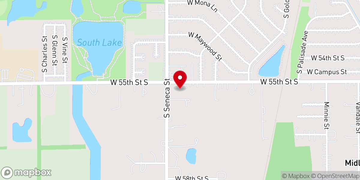 Map showing location of Harvest Chapel
