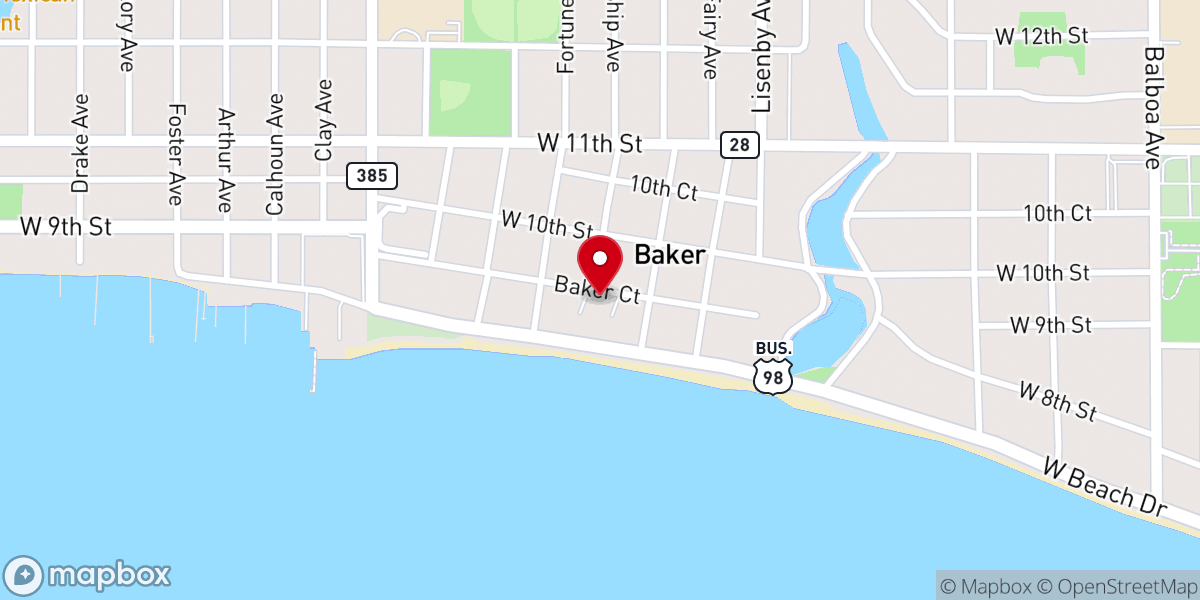 Map showing location of St. Andrew's Episcopal Church