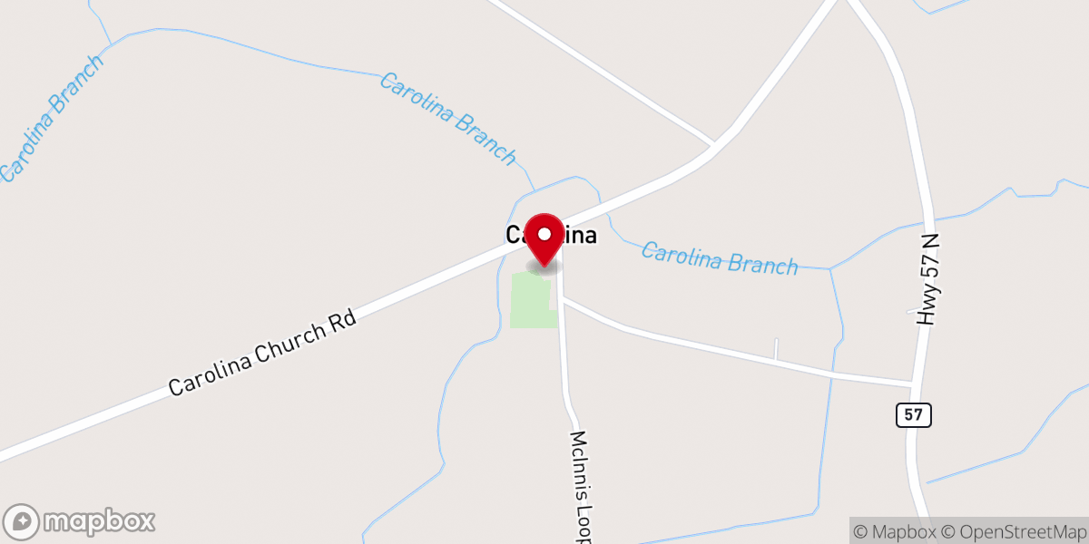 Map showing location of Carolina Church