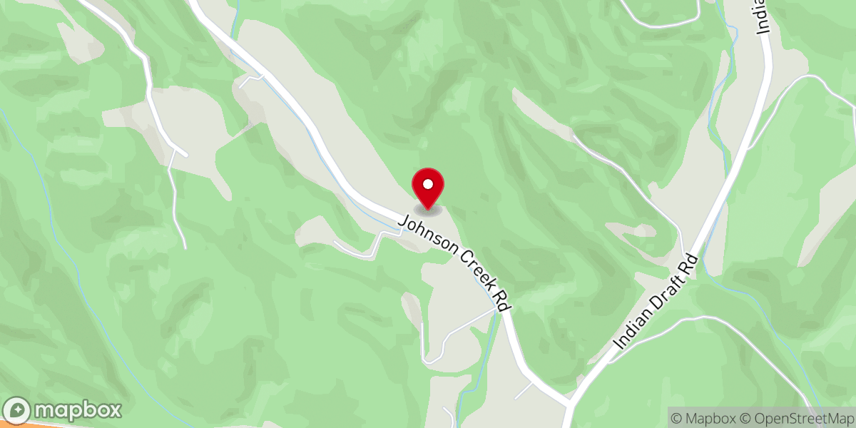Map showing location of Johnsons Creek Church