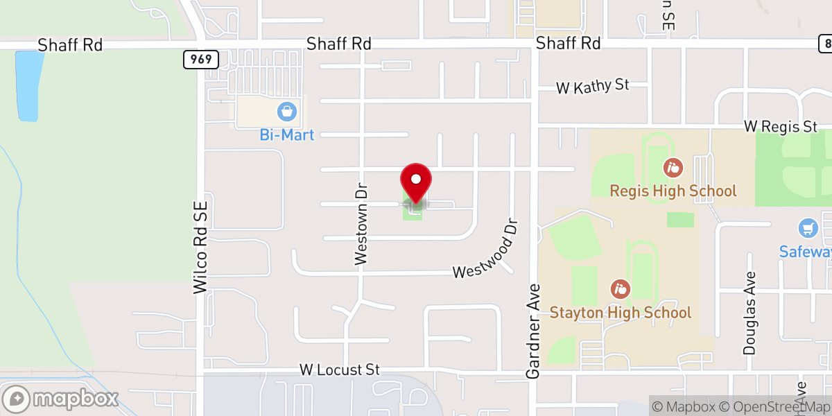 Map showing location of Westown Park