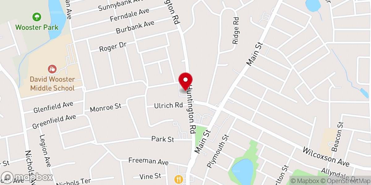Map showing location of Unitarian Universalist Church