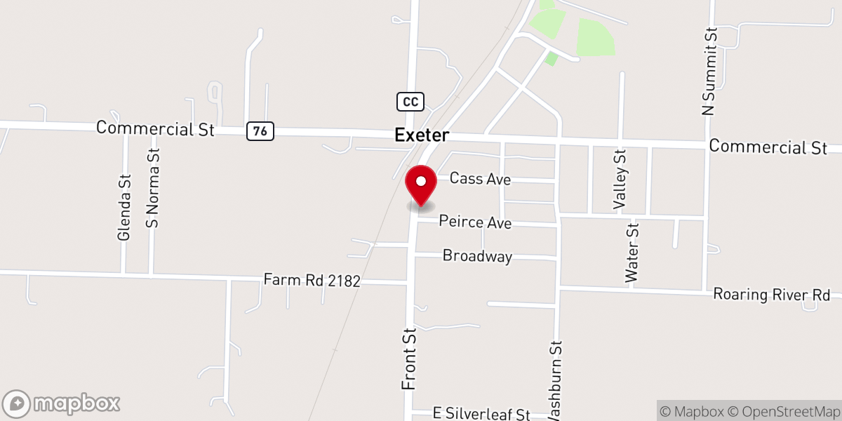 Map showing location of Exeter Assembly of God