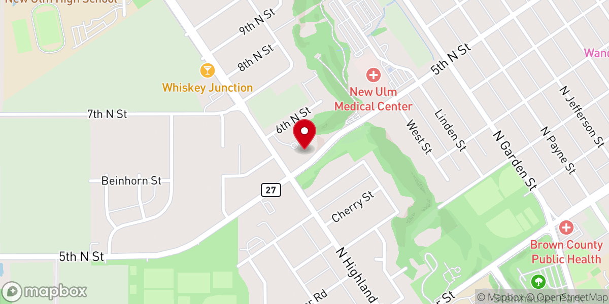 Map showing location of Diocese of New Ulm Catholic Pastoral Center