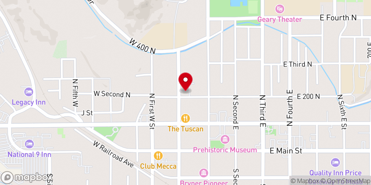 Map showing location of Notre Dame de Lourdes Catholic Church, Price