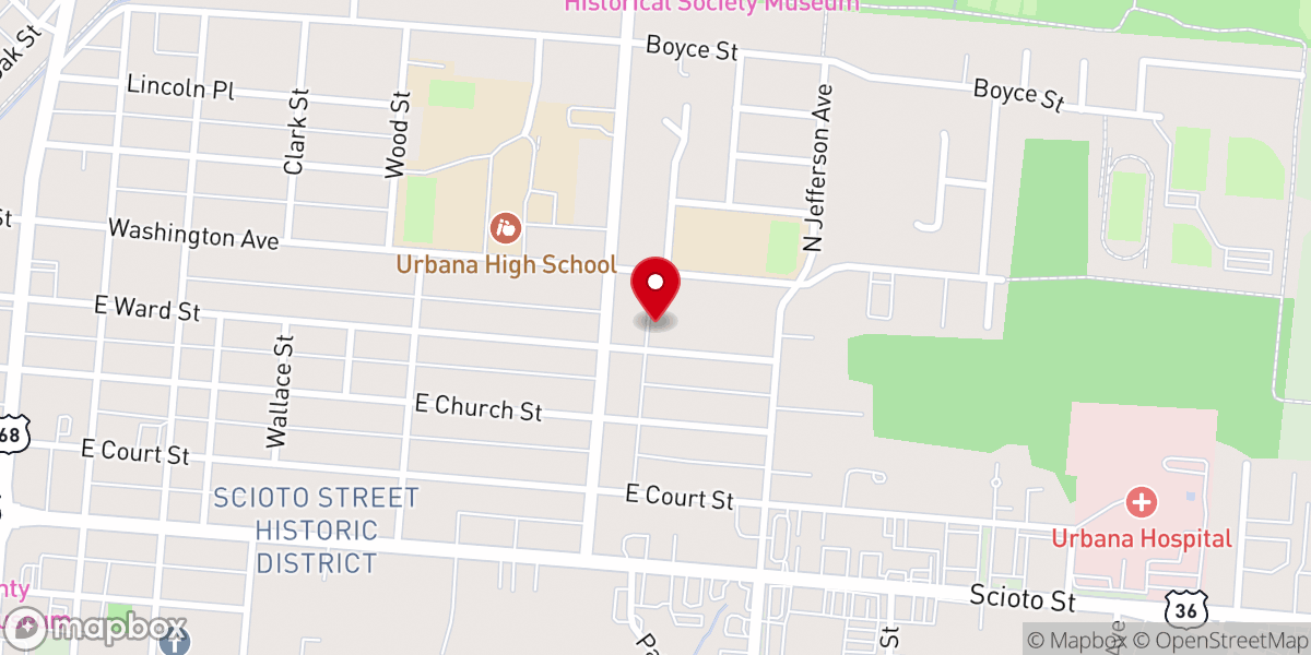 Map showing location of Free Methodist Church
