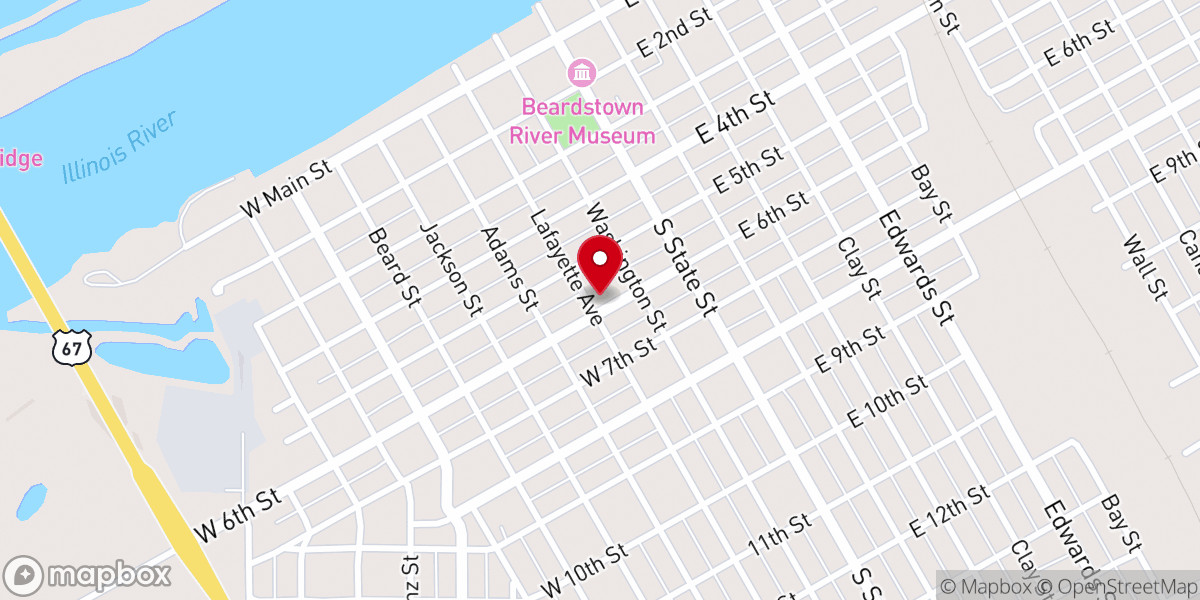 Map showing location of Saint Alexius Catholic Church, Beardstown