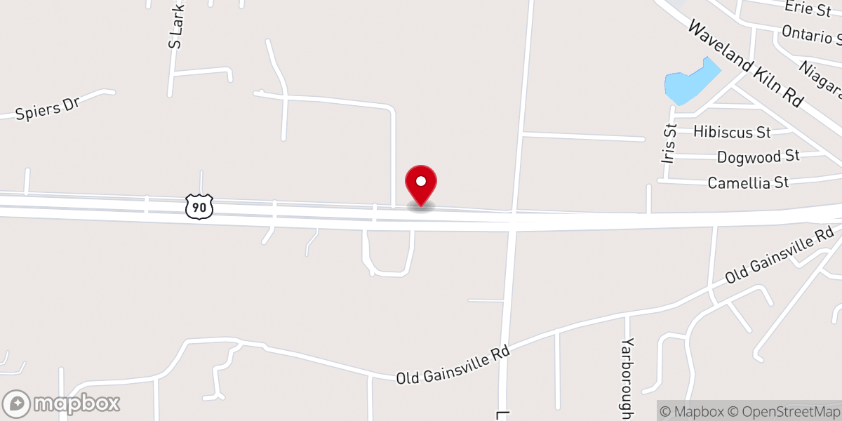 Map showing location of Spanish Trail Church