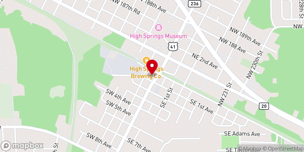 Map showing location of Bryan's Ace Hardware