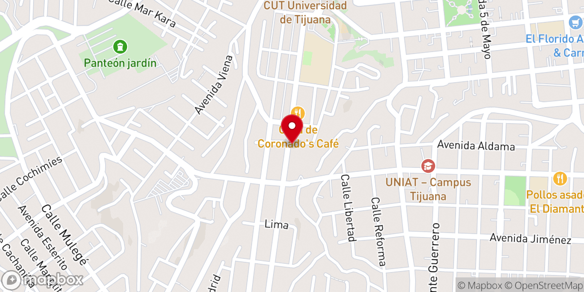 Map showing location of Parroquia Sagrada Familia