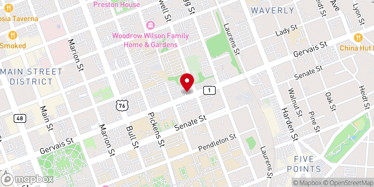 Map showing location of Wesley United Methodist Church