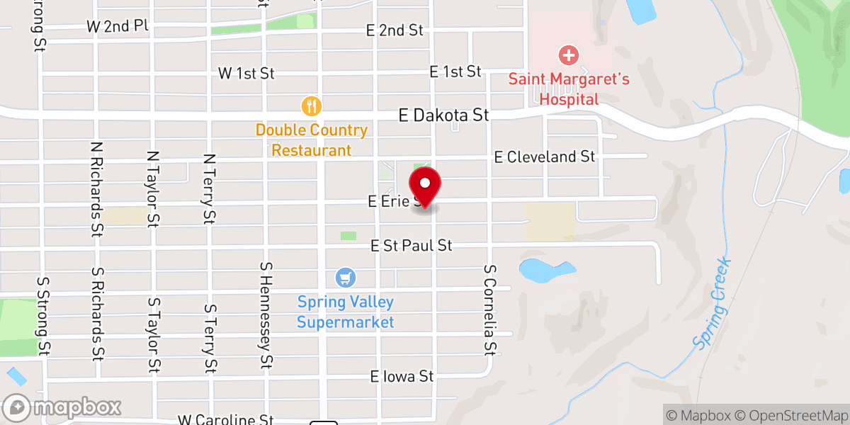 Map showing location of Spring Valley United Church-Christian