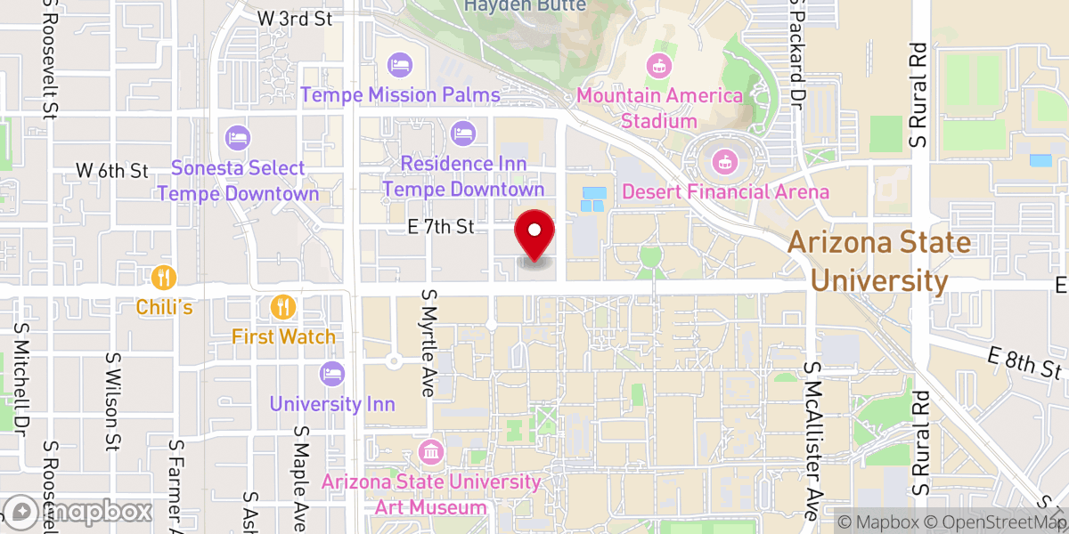 Map showing location of All Saints Catholic Newman Center