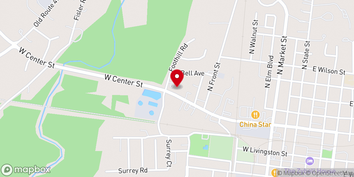 Map showing location of Calvary Baptist Church