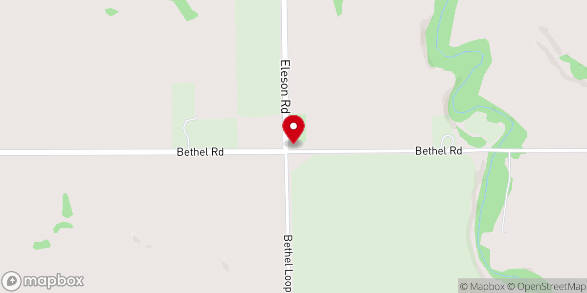 Map showing location of Bethel Church