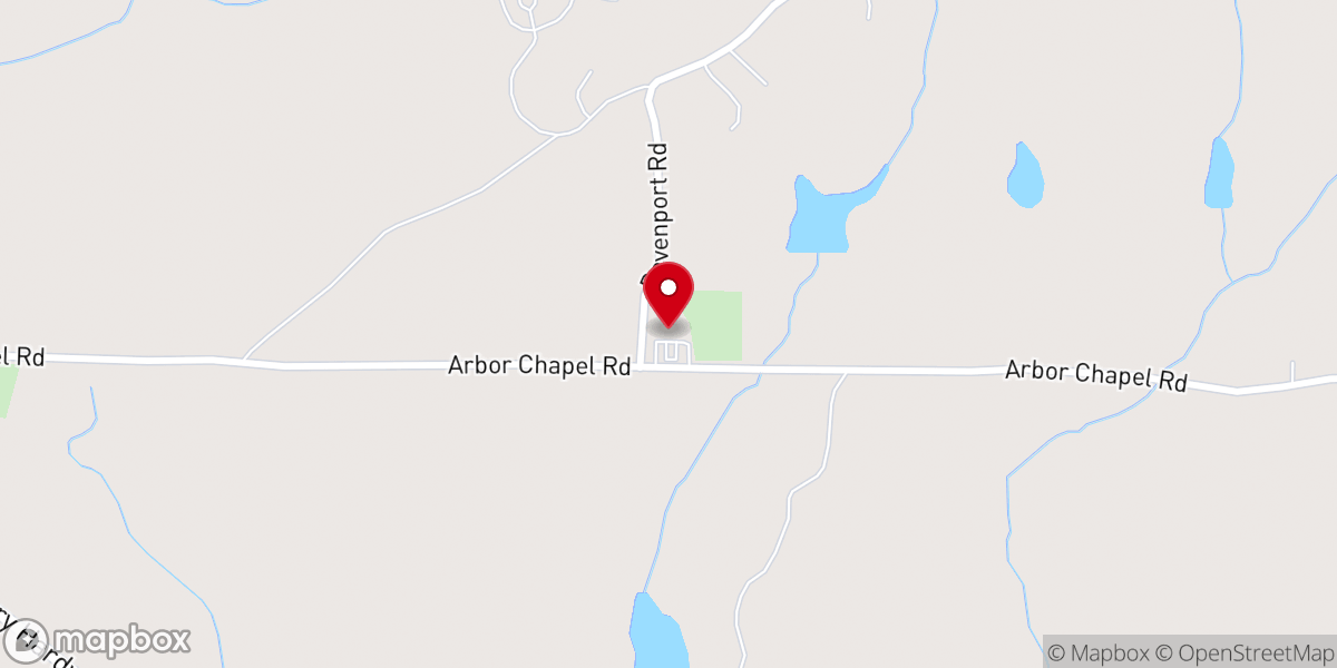 Map showing location of Arbor's Chapel United Methodist