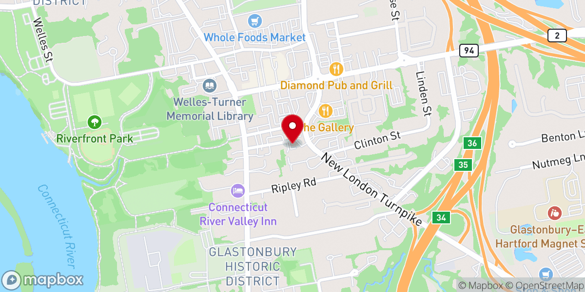 Map showing location of First Church of Christ, Scientist and Christian Science Reading Room