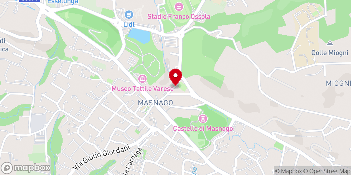 Map showing location of Oratorio Masnago