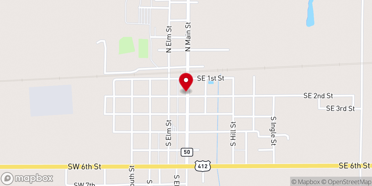 Map showing location of Methodist Church Parsonage