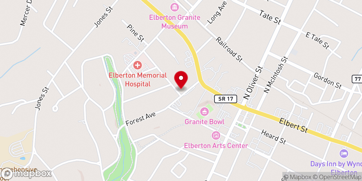 Map showing location of Holy Trinity Lutheran Church